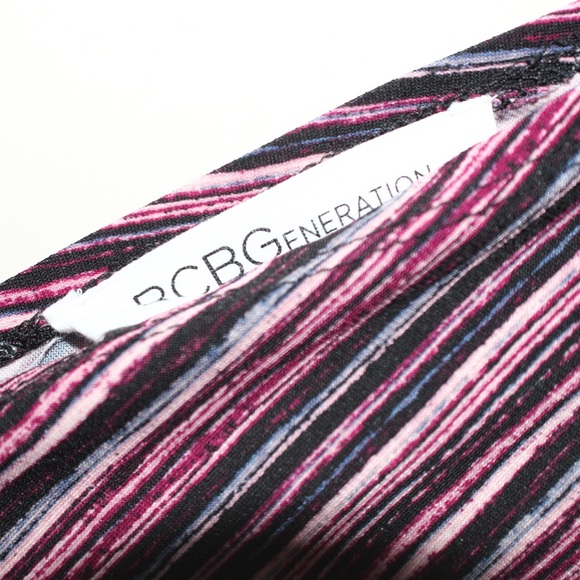 BCBGeneration Stripe Belted V-neck Shorts Romper - Picture 9 of 9